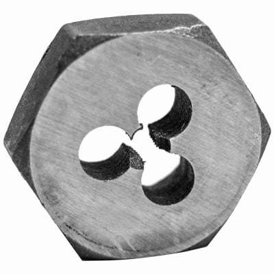 

Century Drill & Tool 2PK 9.0x1.00 Metric hexagon die. Precision cut threads accurately formed