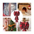 thumbnail image 6 of Lksixu Christmas Burlap Plaid Bows, Christmas Decorations 13 inch Red and Green Checkered Fabric Ribbon Bows, Christmas Tree Topper Bows Winter Holiday Hanging Decorative Bows for Xmas Party Wedding, 6 of 6
