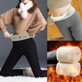 thumbnail image 2 of Leggings con forro polar para mujer, con letras y corazón, cintura alta, elásticos, gruesos, térmicos, para invierno, pantalones de esquí, pantalones de Yoga, 2 of 7