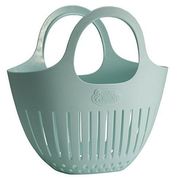 Hutzler Mini Garden Colander Bag with Carrying Handle, Collect Carry & Clean Your Fresh Picked Fruit and Vegetables, Eggshell Blue