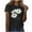C15, variant on Women's Casual Print Pullover Shirt Round Neck Short Sleeve Blouse Under $5