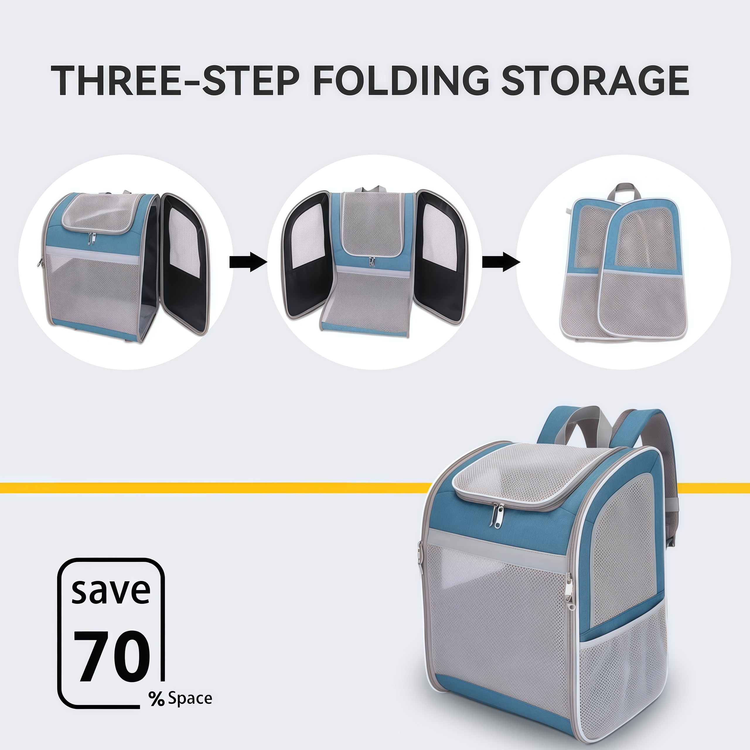 Foldable Breathable Pet Backpack For Dogs And Cats Travel Comfort Bag