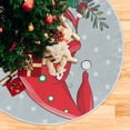 thumbnail image 5 of FMSHPON Christmas Cute GnomeWreath Xmas Christmas Tree Skirt Stand Mat for Holiday Party Decoration Indoor Outdoor 48 inches, 5 of 6