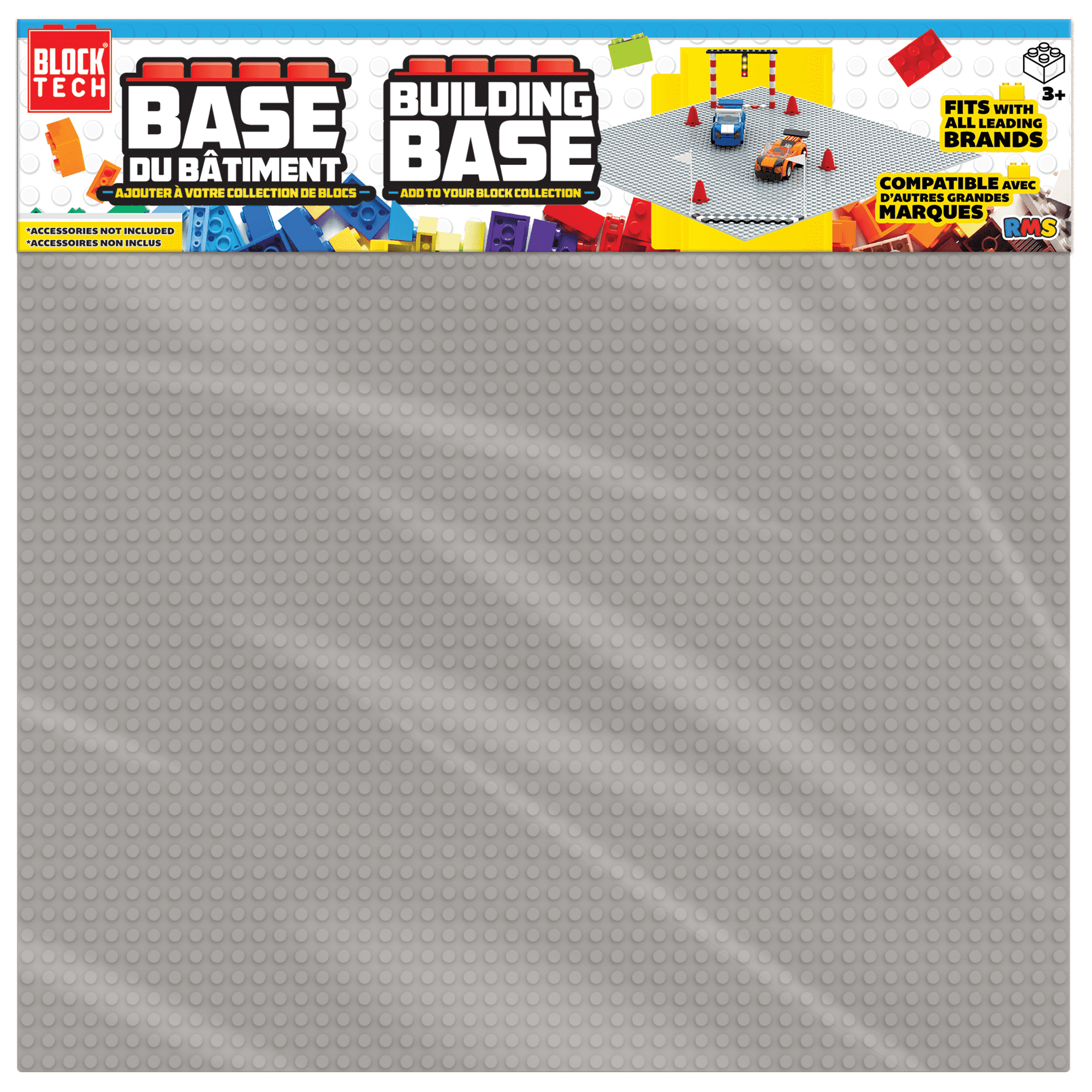 Building Blocks Base Block Tech Large Building Base – Grey (15.7