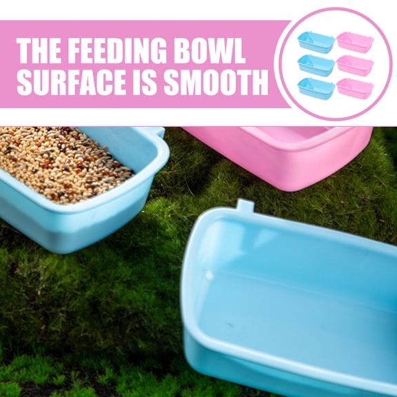 ibasenice 6-Pack Small Pet Feeding Bowls with Hanging Hamster Water Dish, PP Material for Small Animals