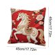 thumbnail image 3 of Year Of The Horses Themed Decorative Pillow Cover With Festive Red Print Suitable For Living Room Sofa Car Or Bedside Use, 3 of 6