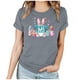 thumbnail image 1 of Mujeres Manga Corta de Verano Tops Día de San Valentín Impreso Cuello Redondo, Camisa de Moda Casual Blusa, 1 of 6