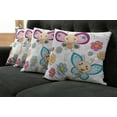 thumbnail image 5 of Ambesonne Cartoon Throw Pillow Cover 4 Pack, Butterfly Couple, 20",, 5 of 5