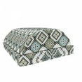 thumbnail image 1 of Ethnic Foot Rest, Geometric Pattern with Fractal Square Shapes Line Culture Art, Non-Slip Backing Adjustable Ergonomic Memory Foam Leg Support for Office, Sage Green Seafoam, by Ambesonne, 1 of 5