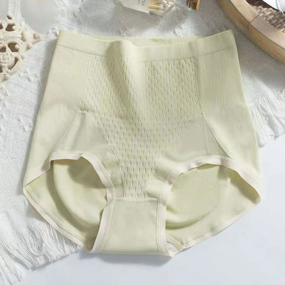 Delliss Women's High Waisted Underwear Tummy Control Ladies Panties Postpartum Breathable Full Coverage Briefs