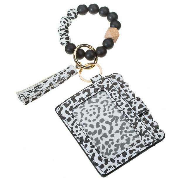 Wristlet Keychain Bracelet Wallet Fashion Tassel Bead Keyring Card