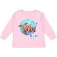 thumbnail image 3 of Inktastic Vero Beach, Florida Swimming Sea Turtle with Bubbles Boys or Girls Long Sleeve Toddler T-Shirt, 3 of 5