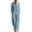 Light Blue, variant on cfhntfmh Womens Sets 2 Piece Outfits 3/4 Sleeve V Neck Button Tops Palazzo Pants with Pockets Cotton Linen Clothes