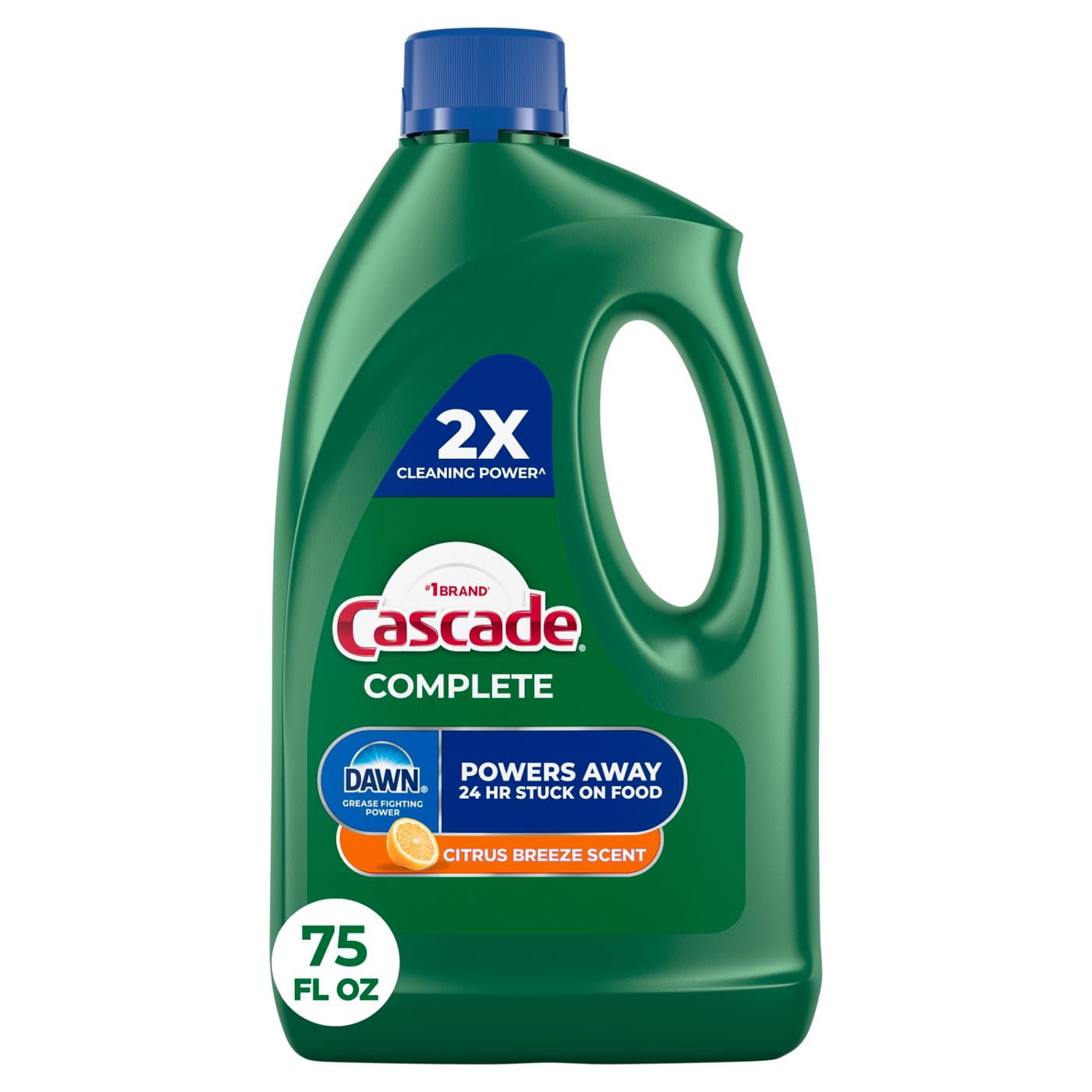 Cascade Complete Citrus Breeze Dishwasher Detergent Gel - 75 oz- Pack of 2