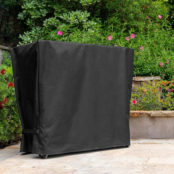 80 Quart Cooler Cart Cover, Heavy-duty Patio Cover for Beverage Cart Ice Chest, Outdoor Ice Cart Cover, Black