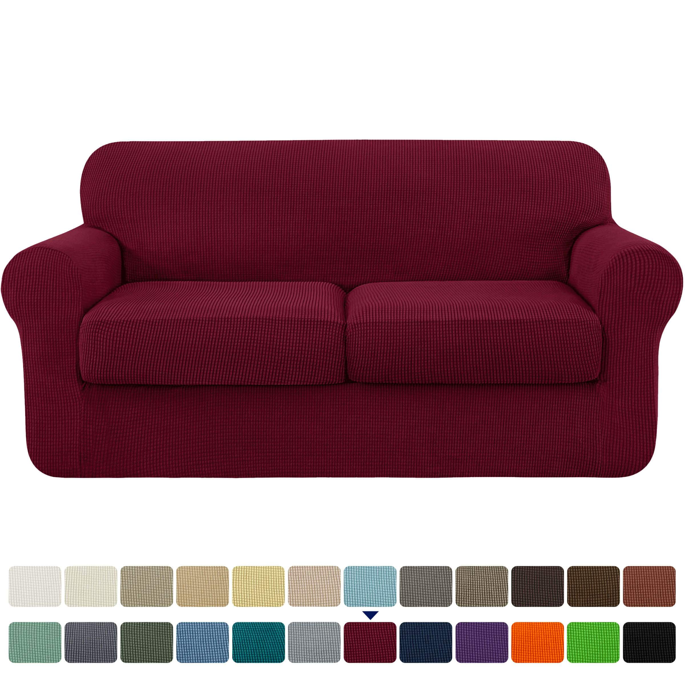 Subrtex Textured Grid Stretch Sofa Cover Couch Slipcover with Separate