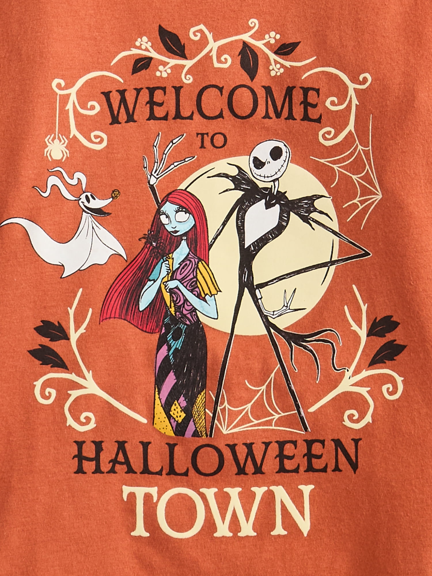 Nightmare Before Christmas Toddler Girls Halloween Crewneck Tee with Short Sleeves, Sizes 12M-5T