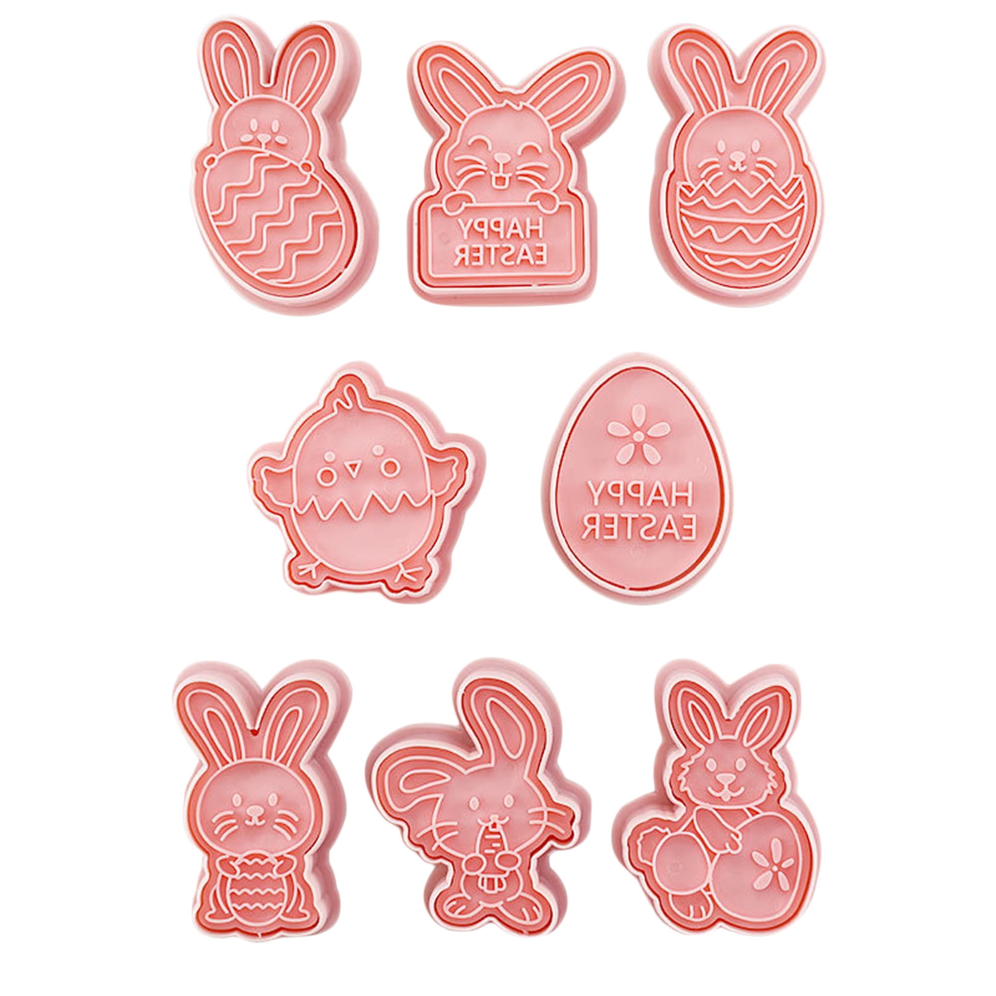 Biscuit Mold Set 3D Easter Bunny Egg Cookie Cutters Fondant Press Stamps  Cake Baking Decorating Tools 