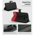 thumbnail image 6 of Galaxy S10e Case, Ringke [Wallet] Premium Leather with Magnet Durable Flip Kickstand - Black & Red, 6 of 7