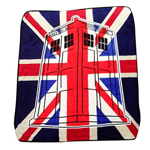Doctor Who « Union Jack » Couverture Jetée Super Peluche Toucher Soie