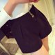 thumbnail image 2 of Pantalones cortos sueltos de moda para mujer, pantalones cortos de lana de pierna ancha (negro, XL), 2 of 3