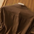 thumbnail image 4 of Tqcoqu Women's Linen Button Down Shirt Short Sleeve,Pleated Blouse Lightweight Loose Fit Casual Tops,Coffee Women's M-XXL, 4 of 5