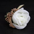 thumbnail image 4 of Pack of 2 Wrist Corsages Bracelet, Wedding Corsage, Bridesmaid Hand Flower Beach Party Prom, White and Gold, 4 of 7