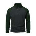 thumbnail image 3 of qolati Mens Quarter Zip Pullover Long Sleeve Casual 1/4 Zip Sweatshirt Lightweight Color Block Mock Neck Sweater Winter Outwear XXL, 3 of 9