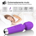 thumbnail image 2 of Máquina de masaje para mujeres de doble cabezal, 20 frecuencias de vibración, recargable por USB, masajeador femenino rosa (Púrpura), 2 of 6