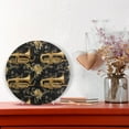 thumbnail image 5 of Round Clock Gold Clock 9.84*9.84 Inch Round Art Clock Decorative Clock Creative Clock Dual-Purpose Clock Wall Clock Clock Fashion Decoration Golden Horn, 5 of 9