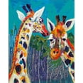 thumbnail image 2 of Beauchamp, Andy 15x18 Gold Ornate Wood Framed with Double Matting Museum Art Print Titled - Colorful Giraffes, 2 of 4