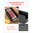 thumbnail image 4 of Plastic Stackable Storage Bins, 14.8 x 8.5 x 7.1 inch (12 Pack), Plastic Containers for Organizing & Storage Bins for Garage, Small Parts, Office Supplies, Other Accessories, Black & Transparent, 4 of 7