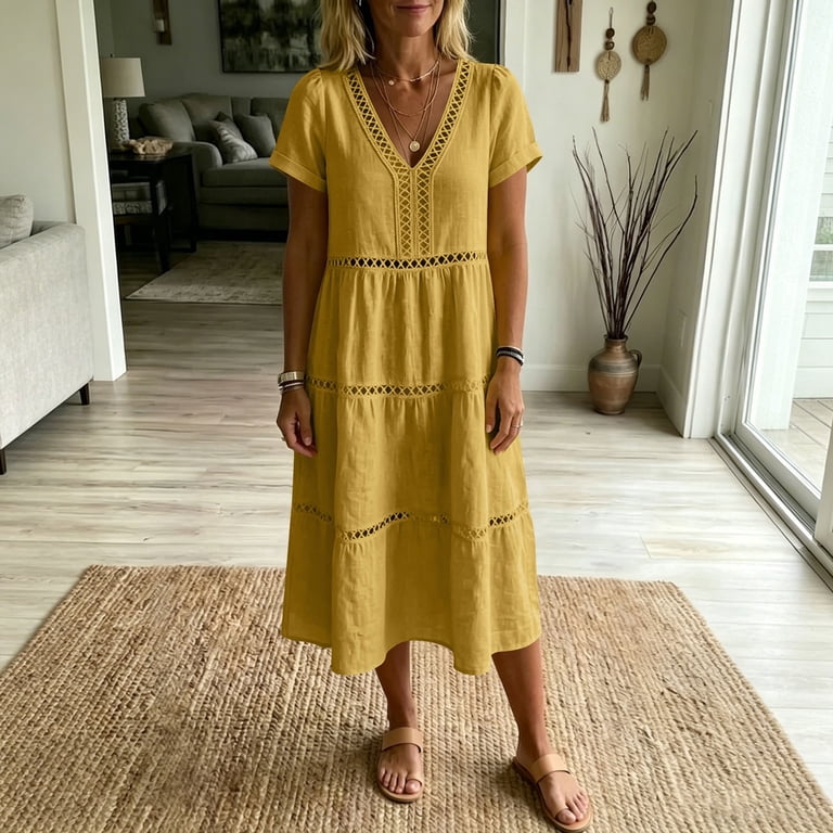 yellow tiered midi dress Blu Pepper Floral Tiered Dress in Butter Yellow Multi at Nordstrom, Size Small