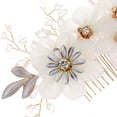 thumbnail image 4 of Wedding Hair Comb Exquisite Fashion Hand Made Silk Gauze Flower Pearl Bridal Hairbrush Hair Accessories, 4 of 5