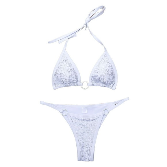Women Shiny Bikini Micro Sexy String Two Pieces Swimsuit Female Thong Swimwear