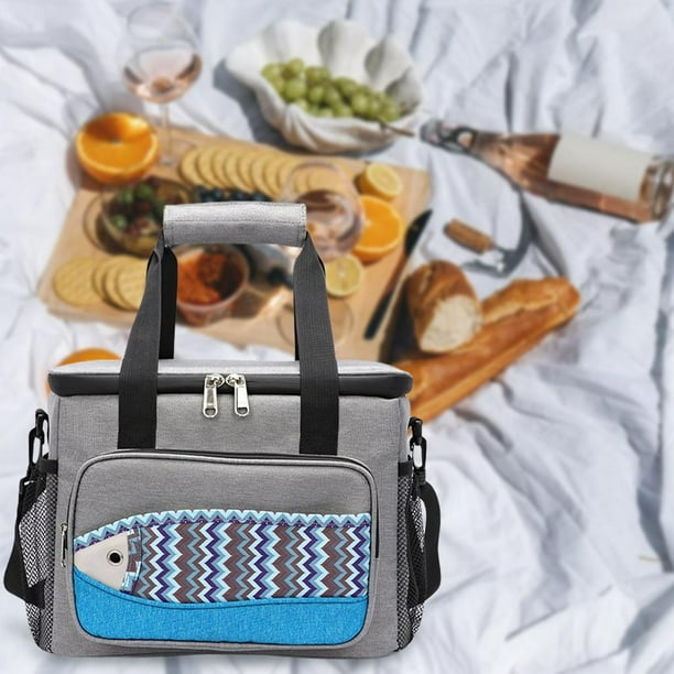 Bolsas térmicas grandes a prueba de agua, paquete de aislamiento térmico, bolsas de contenedores portátiles para Picnic para actividades al aire libre Gris S Macarena Cesta de picnic