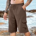thumbnail image 2 of Huesdet Mens Casual Twill Cargo Shorts Classic Stretch Golf Hiking Short with Pockets Include Zipper Pocket(Brown,M), 2 of 8