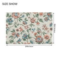 thumbnail image 6 of Bathroom Rugs Shaggy Toilet Base Mat 20x24 U Shape Soft Contour Rug Absorbent Non Slip Flowers Floral Blue, 6 of 9