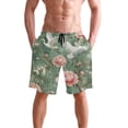thumbnail image 2 of IAUYY Men's Quick-Dry Beach Shorts with All-Over Print - Lightweight Swim Trunks for Summer (S-XXL) Machine Washable,Pink Floral, 2 of 8
