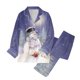 thumbnail image 1 of Gibobby camisones de mujer Conjunto de pantalones festivos de manga larga con copa de y árbol de Papá Noel con estampado completo de solapa navideña para mujer (Morado, S), 1 of 3