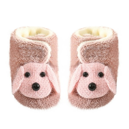 

Tarmeek Newborn Baby Boy Girl Soft Fleece Booties Infant Slippers Socks Shoes Non Skid Gripper Toddler First Walkers Winter Ankle Crib Shoes 0-24M