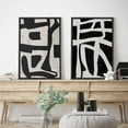thumbnail image 2 of IDEA4WALL Framed Canvas Print Wall Art Set Monochrome Abstract Black & White Dynamic Forms Illustrations Modern Abstract Color Blocks Digital Art Wall Decor Boho for Home Decor - 24"x36"x2 Black, 2 of 5