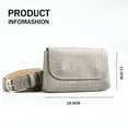 thumbnail image 2 of Belt Bag for Women Fanny Pack Belt Purse for Women Waist Bag Leather Belt Pouch for Party, Travel - Gold buckle Grey, 2 of 5