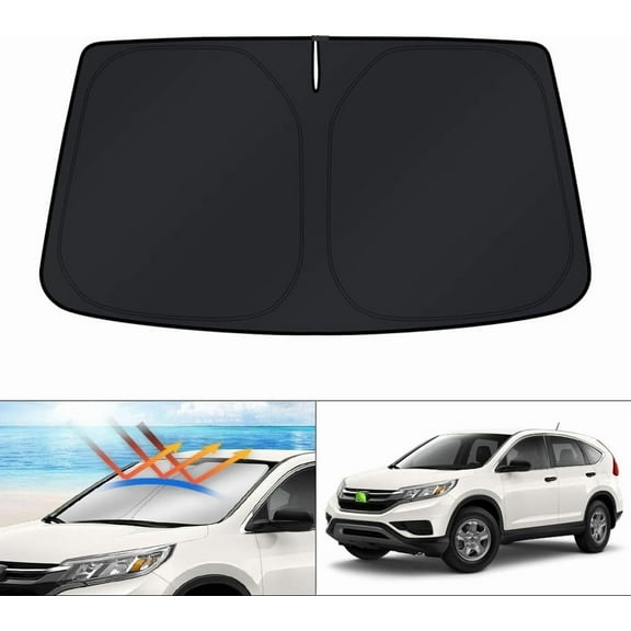 Canvcle Custom Fit Windshield Sun Shade for 2012-2016 Honda CRV Accessories, CR-V Sunshade Foldable Sun Visor Protector Blocks UV Rays Keep Your Car Cooler