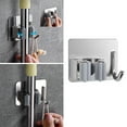 thumbnail image 3 of Stainless Steel Wall Mount Mop Holder with Punch-Free, Strong Bearing, and Easy Installation - Ideal Multi-Purpose Mop Organizer Hook for Kitchen, Bathroom, and Cleaning Accessories, 3 of 8
