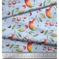 thumbnail image 3 of Soimoi Blue Velvet Fabric & Berries Fruits Decor Fabric Printed Yard 58 Inch Wide, 3 of 3