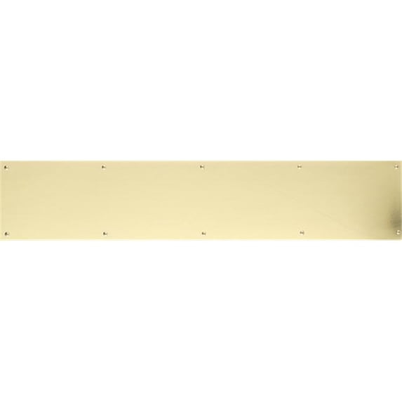 BRASS Accents A09-P0830-PVDADH 8 in. x 30 in. Kick Plate Lifetime Polished Brass Adhesive Mount