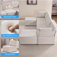 thumbnail image 3 of Puremind Modular Sectional Sofa with Movable Ottoman, Convertible U Shaped Couch, Linen 6 Seater Free Combination Sleeper Sofa for Living Room, Beige, 3 of 7