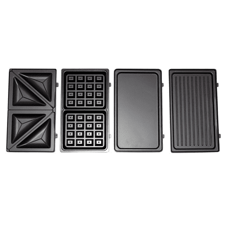 Total Chef 4-in-1 Waffle Maker, Indoor Grill, Sandwich Maker, Panini Press, Electric Griddle, Toaster, Removable Non-Stick Cast Iron Plates, Perfect for Grilled Cheese, Breakfast, Omelets