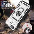 thumbnail image 5 of JTCASES for iPhone 7 Case, Sliding Camera Cover+ Rotating Ring Kickstand + Magnetic Car Mount + Inside Card Holder, Bracket Shockproof Frame Anti-drop PC TPU Heavy Duty Protection, Black/Silver, 5 of 11